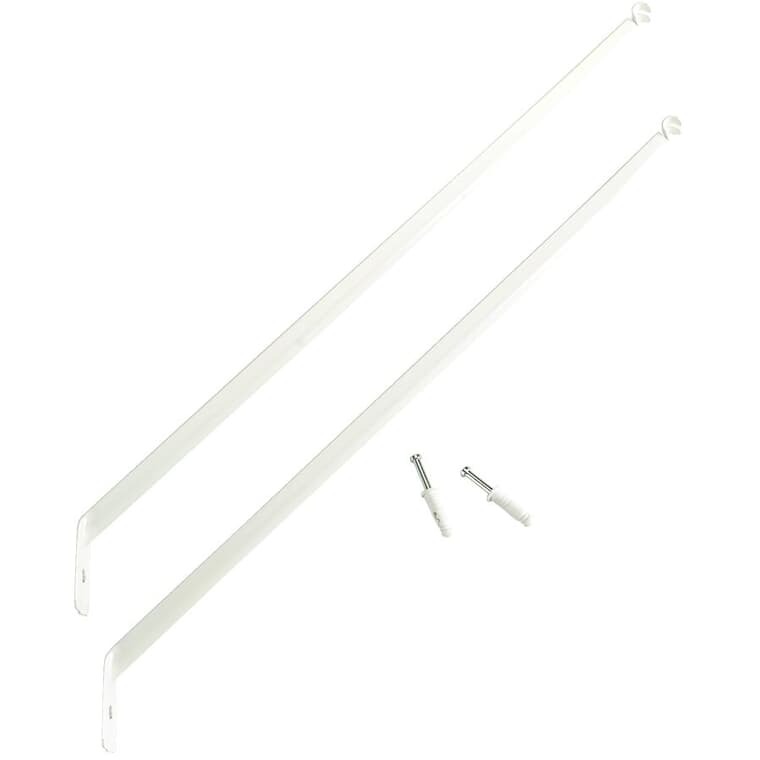 2 Pack 12" White Shelf Support Braces, with Anchors