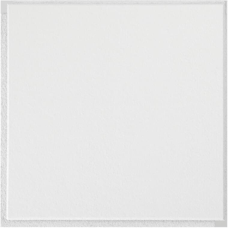 Washable White Mineral Fibre Ceiling Panels - 12" x 12" x 1/2", 40 Pack