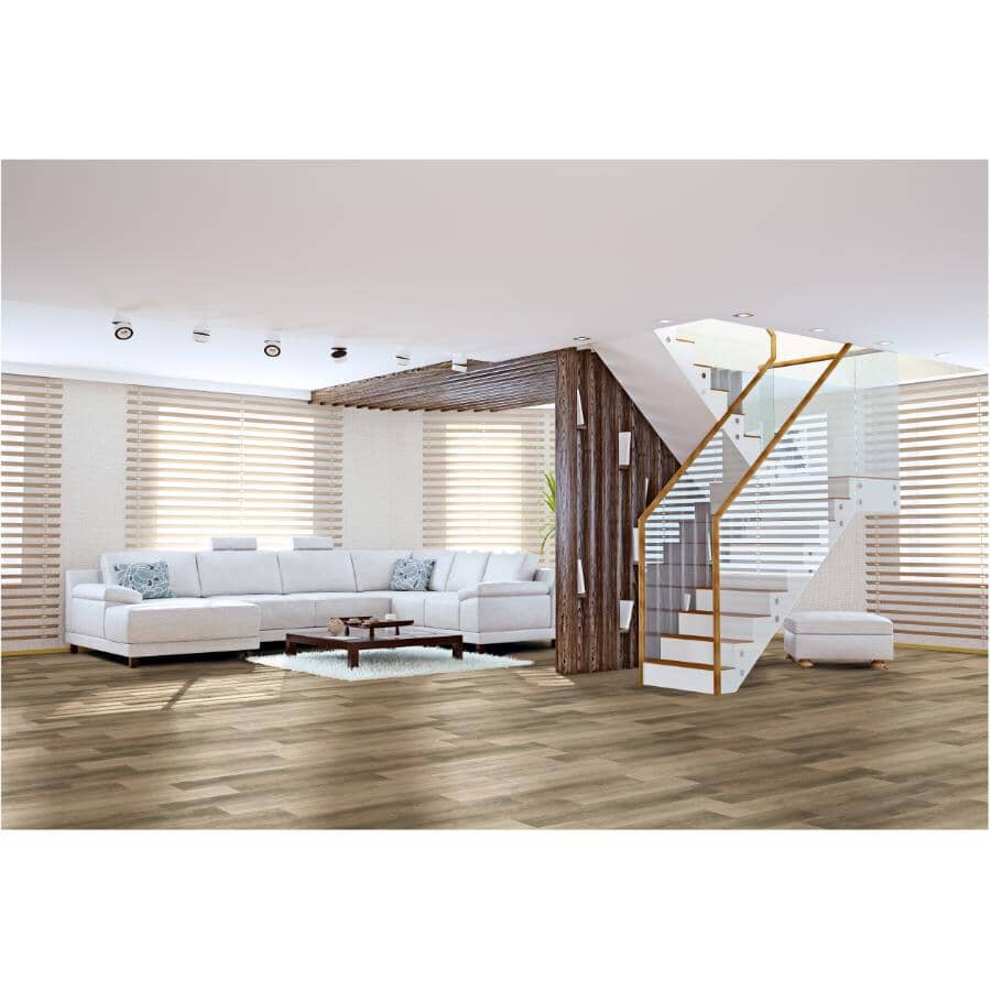 QUALITY CRAFT 24 sq. ft. 6" x 36" 10mm Alpine Press & Go Expresso Vinyl ...