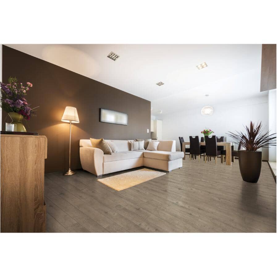 QUALITY CRAFT 24 sq. ft. 6" x 36" 10mm Rhone Press & Go Expresso Vinyl ...