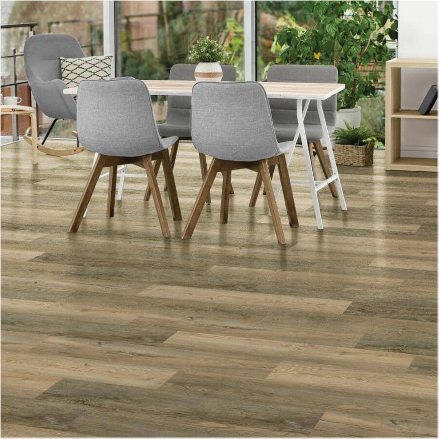 QUALITY CRAFT 24 sq. ft. 6" x 36" 10mm Wheat Fields Press & Go Expresso ...