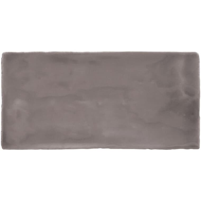 Masia Collection 3" x 6" Ceramic Subway Tile - Grey Oscuro, 5.5 sq. ft.