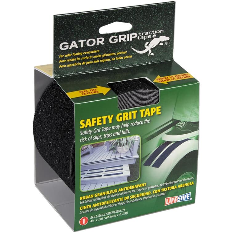 Gator Grip Safety Grit Tape - Black, 4" x 15'