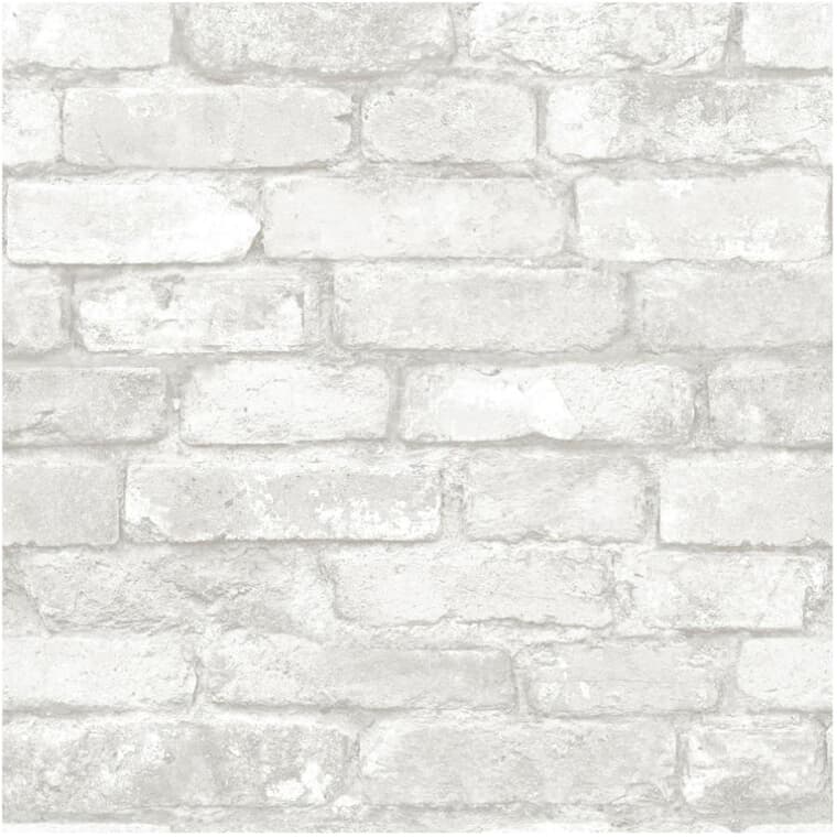 Brick Peel and Stick Wallpaper - Grey & White, 20.5" x 18'