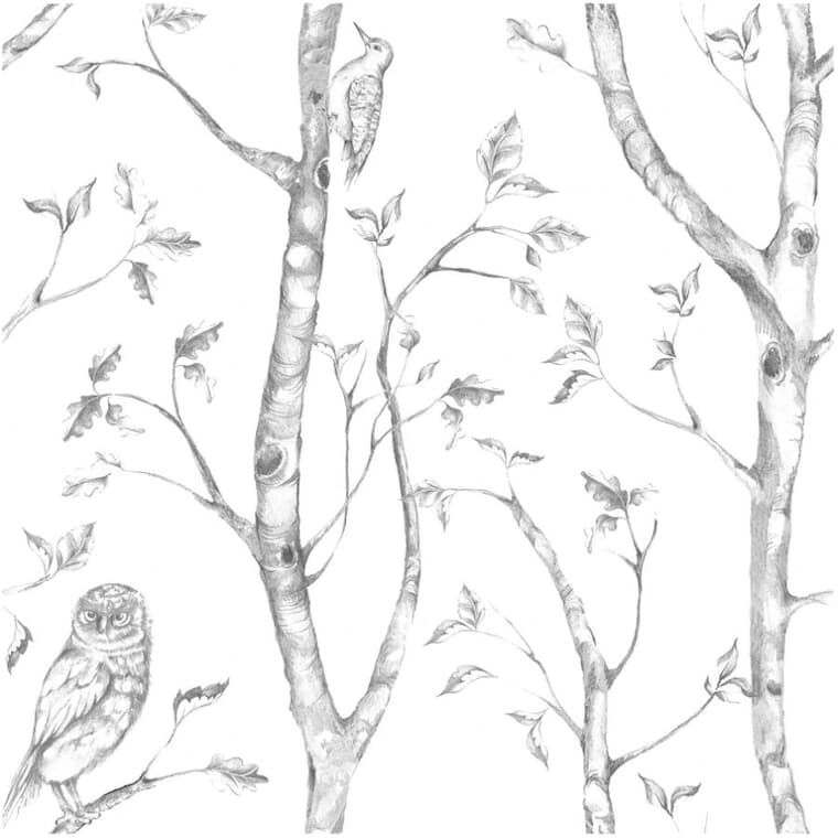 Woods Peel & Stick Wallpaper - Grey, 20.5" x 18'