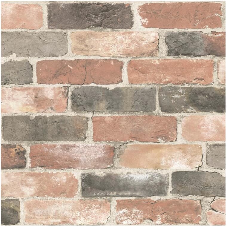 Newport Peel & Stick Wallpaper - Reclaimed Brick, 20.5" x 18'