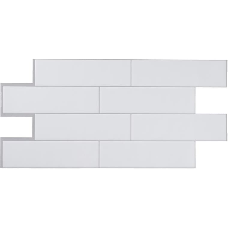 Oslo Peel & Stick Backsplash Tiles - White, 22.56" x 10.88", 2 Pack