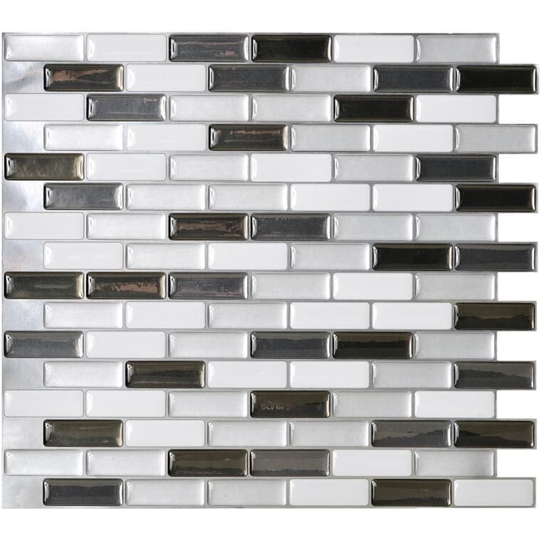Murano Collection Metallik Peel & Stick Backsplash Wall Tiles - 10.2" x 9.1", 4 Pack