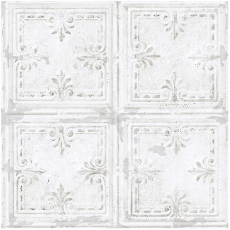 Tin Tile Peel & Stick Wallpaper - White, 20.5" x 16.5'