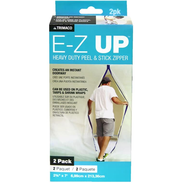 E-Z Up Heavy Duty Peel & Stick Zipper - 2 Pack