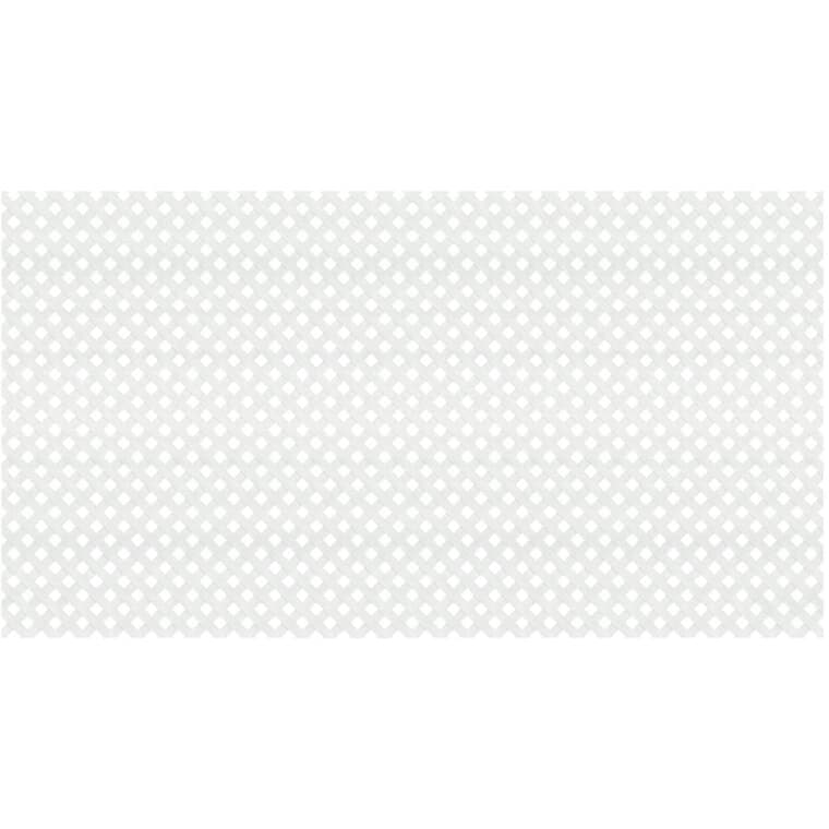 Treillis d'intimité en vinyle de 4 pi x 8 pi avec motifs de losange, blanc