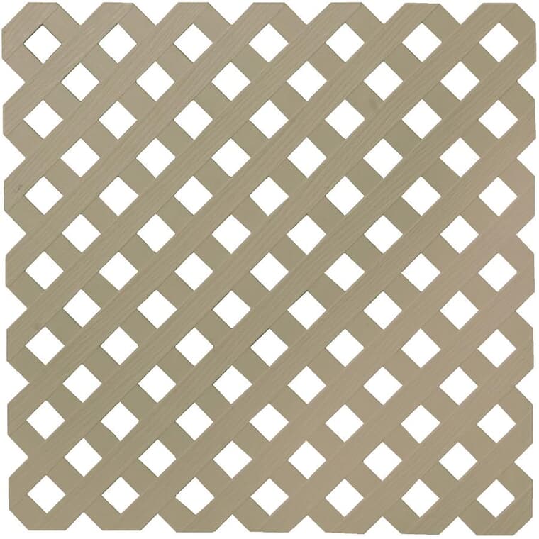 Treillis d'intimité en vinyle de 4 pi x 8 pi avec motifs de losange, kaki