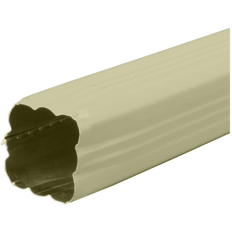 2-1/2" x 2-1/2" x 10' Ivory Aluminum Gutter Downpipe