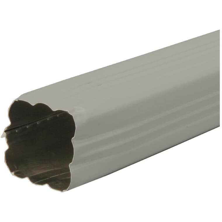 2-1/2" x 2-1/2" x 10' Pearl Grey Aluminum Gutter Downpipe