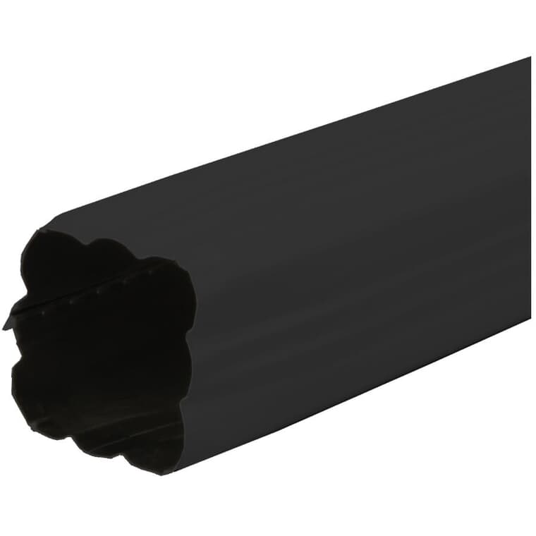 2-1/2" x 2-1/2" x 10' Semi Gloss Black Aluminum Gutter Downpipe