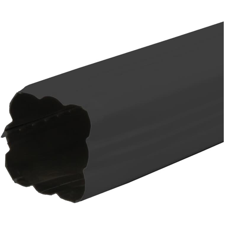 2-1/2" x 2-1/2" x 10' Low Gloss Black Aluminum Gutter Downpipe