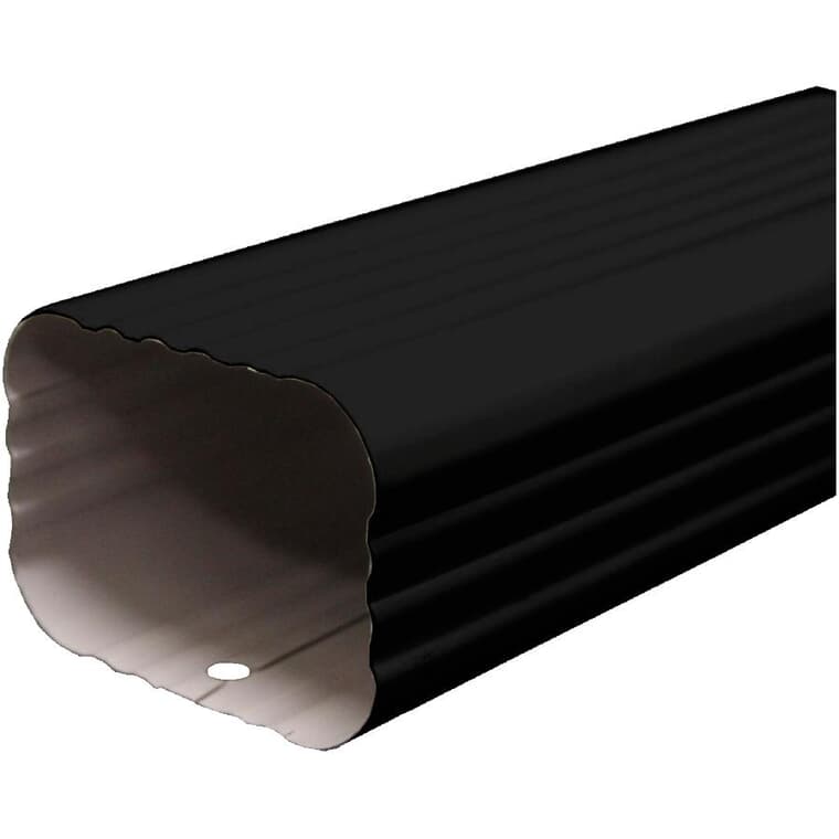 2" x 3" x 10' Black Aluminum Gutter Downpipe