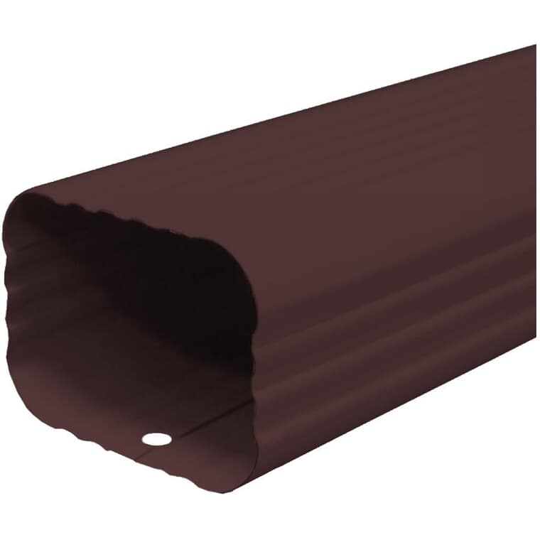 2" x 3" x 10' Chocolate Brown Aluminum Gutter Downpipe