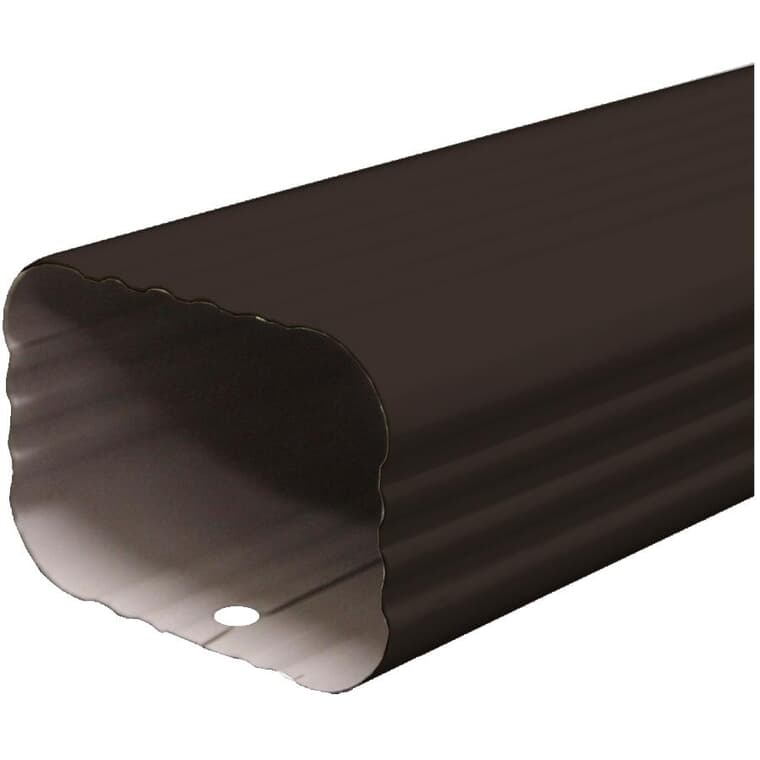 2" x 3" x 10' Commercial Brown Aluminum Gutter Downpipe