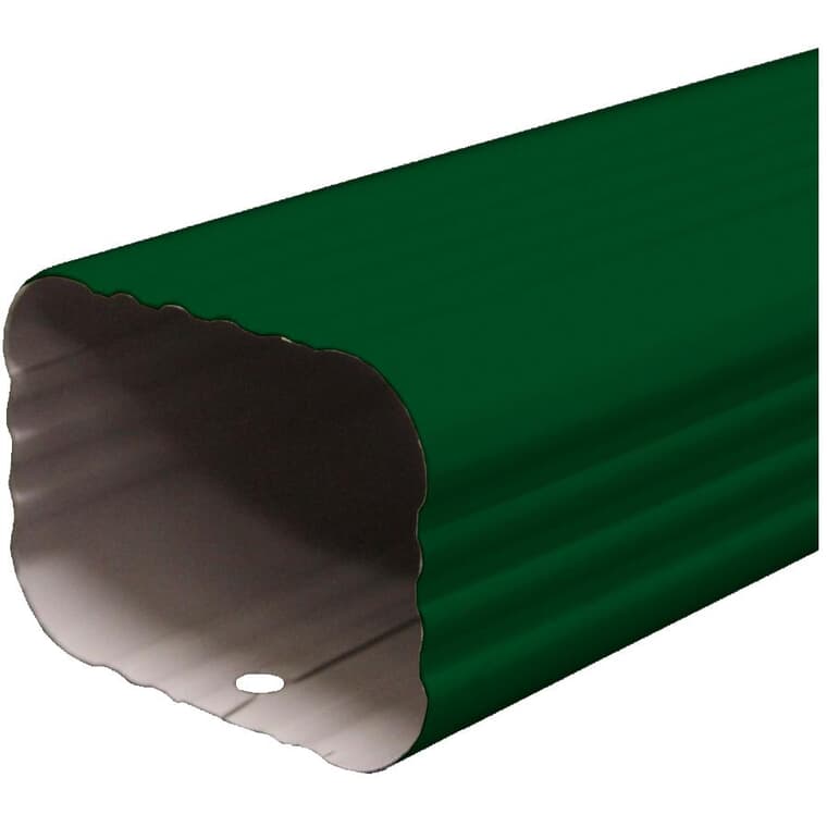 2" x 3" x 10' Forest Green Semi Gloss Aluminum Gutter Downpipe