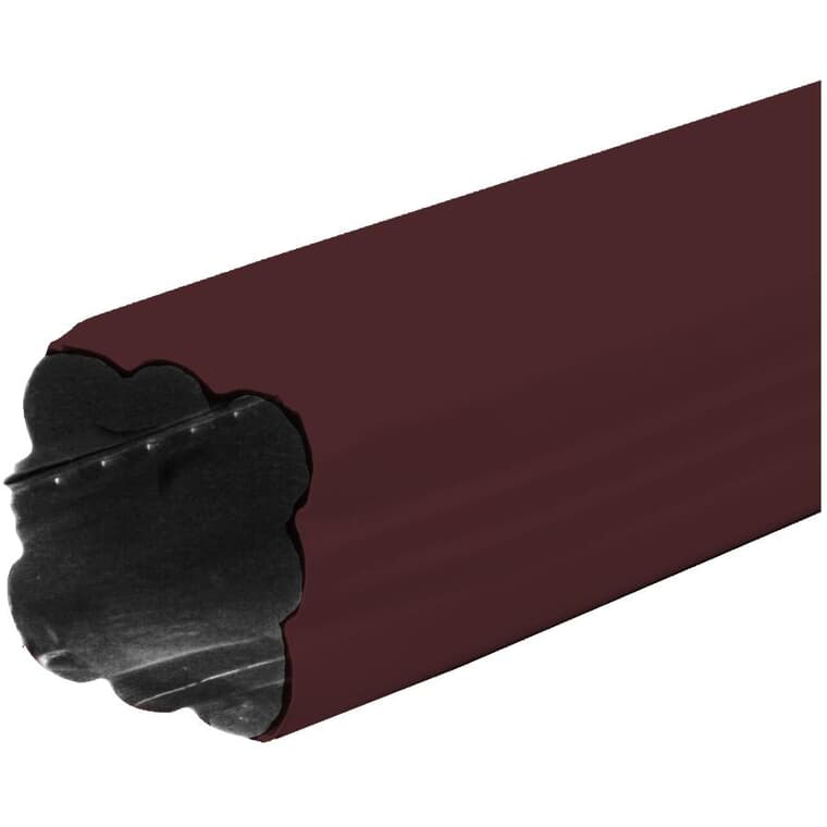 2-1/2" x 2-1/2" x 10' Chocolate Brown Aluminum Gutter Downpipe