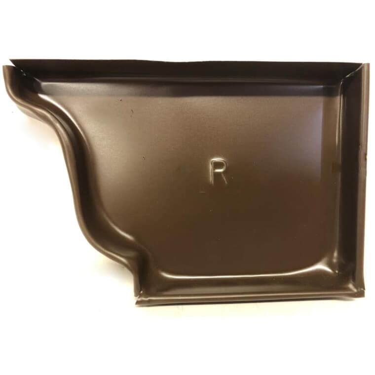 Capuchon d'extrémité droit pour gouttière en aluminium de 5 po de style K, brun