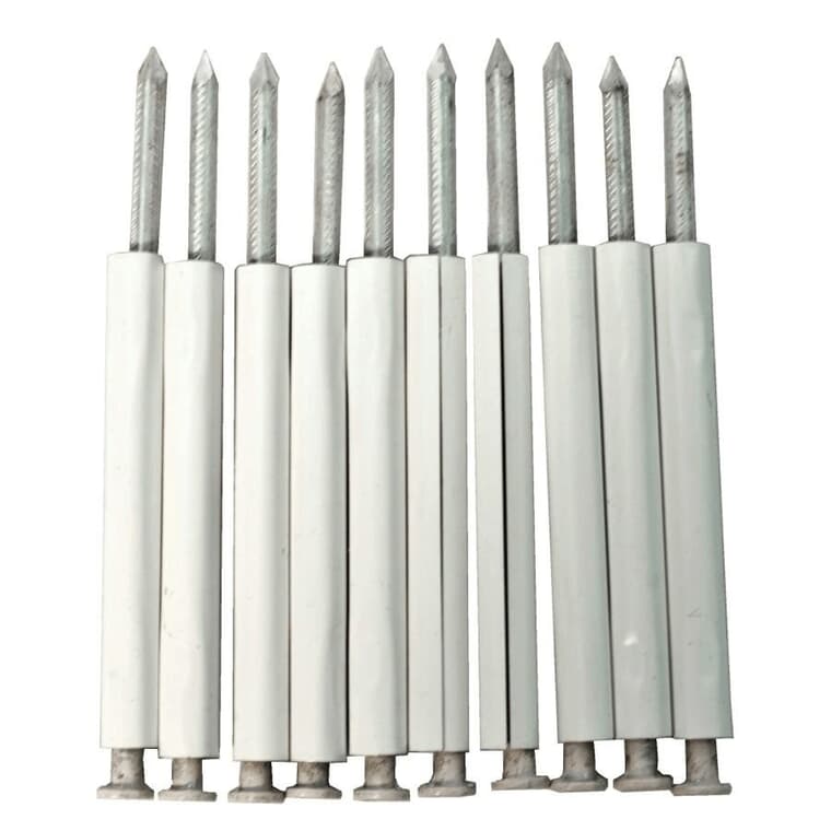 6" Aluminum Gutter Spikes & 4" Ferrules - White, 10 Pack