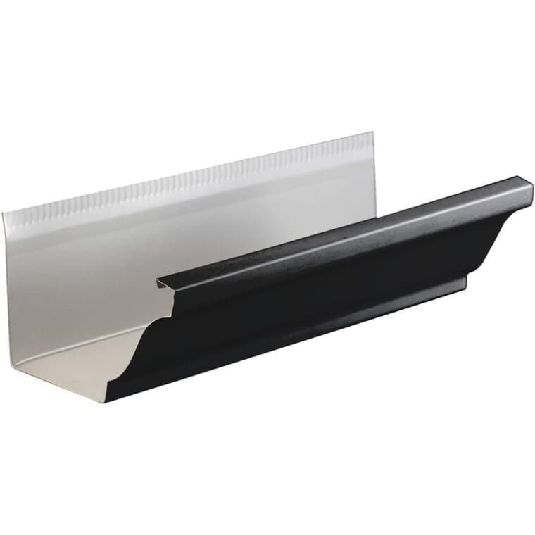 5" x 10' K Style Black Semi Gloss Aluminum Eavestrough
