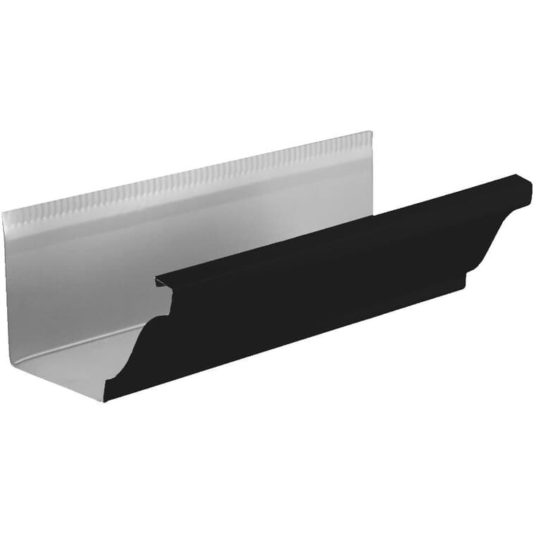 5" x 20' K Style Black Semi Gloss Aluminum Eavestrough