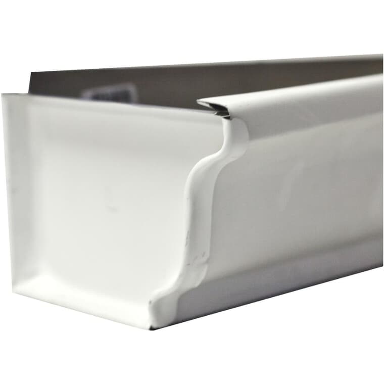 5" Left Hand K Style White Aluminum Gutter End Cap