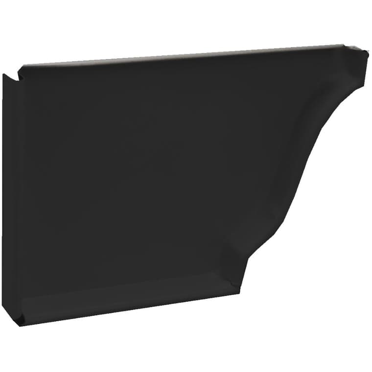 5" Left Hand K Style Black Semi Gloss Aluminum Gutter End Cap