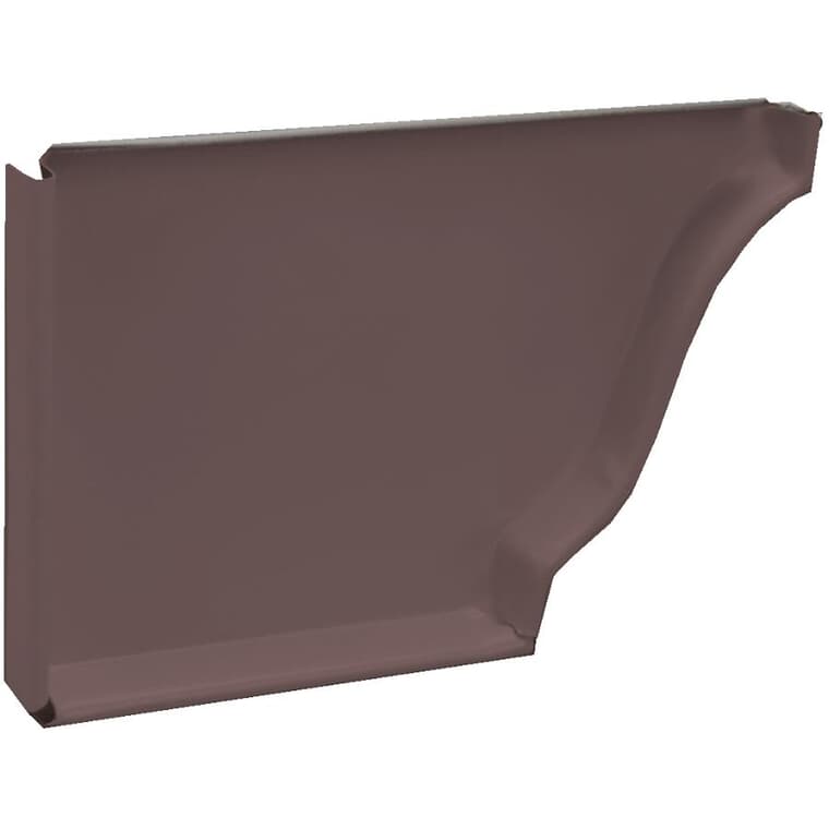 5" Left Hand K Style Chocolate Brown Aluminum Gutter End Cap