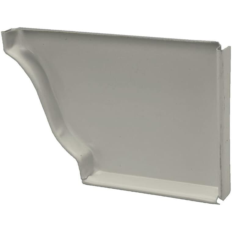 5" Left Hand K Style Pearl Grey Aluminum Gutter End Cap