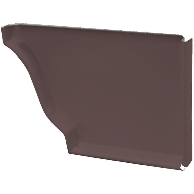 5" Right Hand K Style Chocolate Brown Aluminum Gutter End Cap