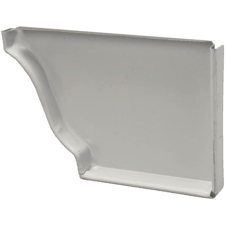 Capuchon d'extrémité droit pour gouttière de style K en aluminium de 5 po, gris perle