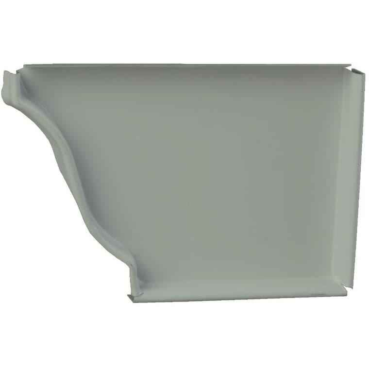 5" Right Hand K Style Slate Grey Aluminum Gutter End Cap
