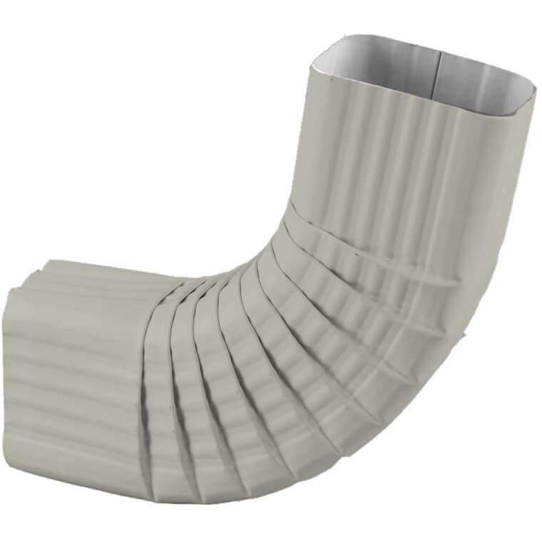 2-1/2" Square Pearl Grey Aluminum Gutter Elbow