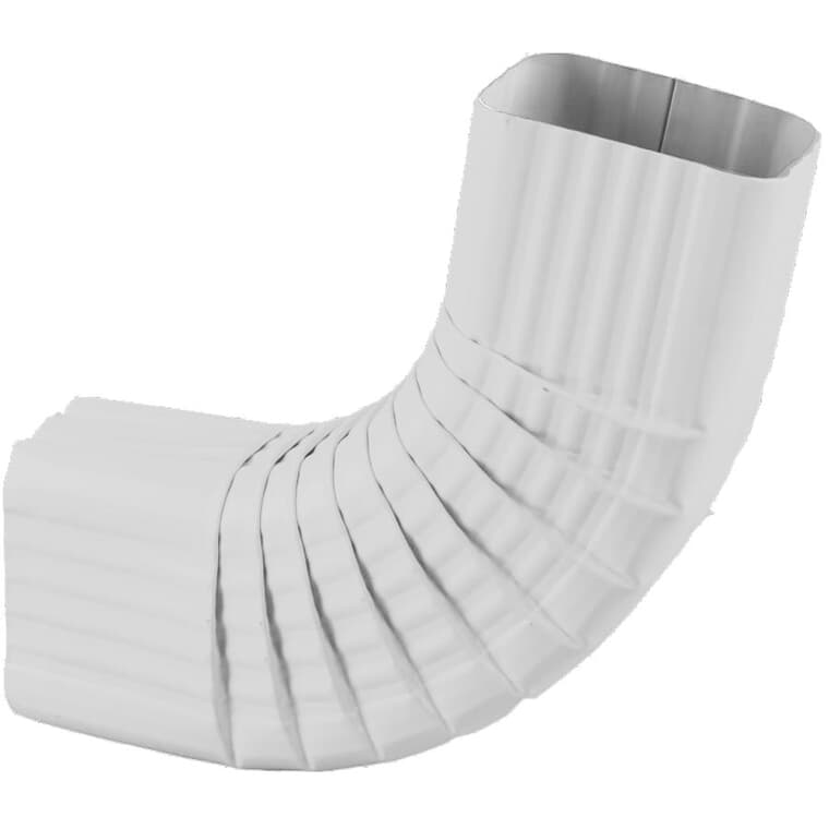 2-1/2" Square Wolf White Aluminum Gutter Elbow