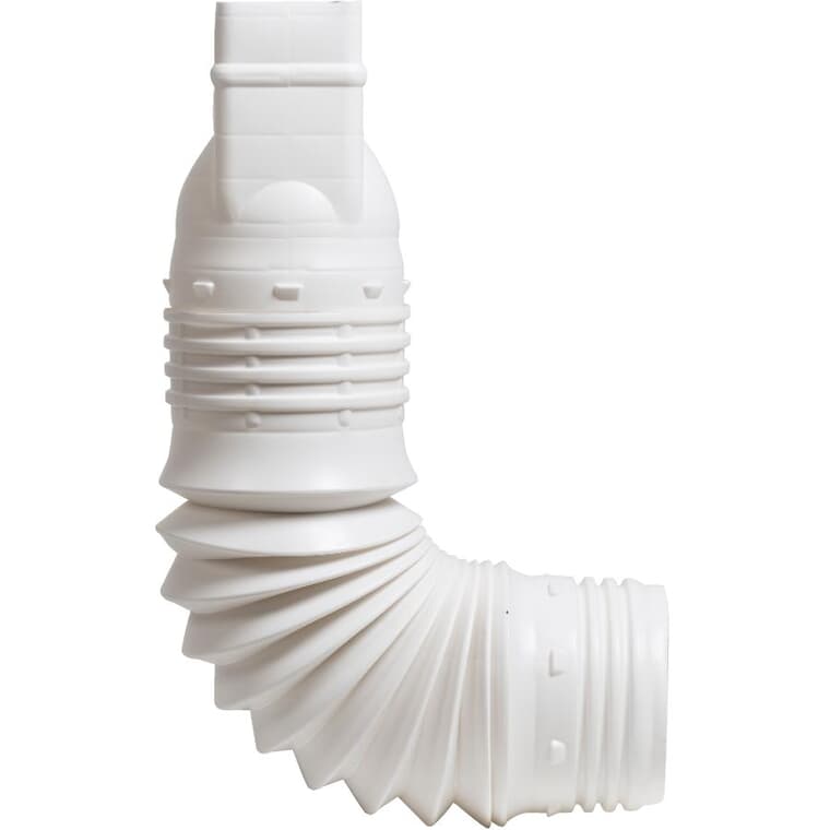 2" x 3" White Vinyl Downspout Adapter