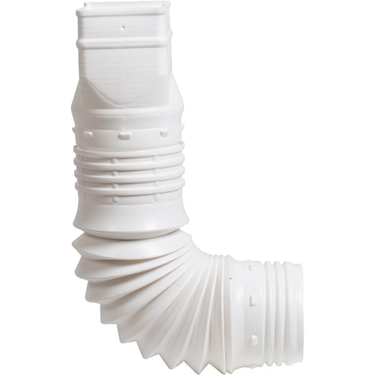 3" x 4" White Vinyl Downspout Adapter