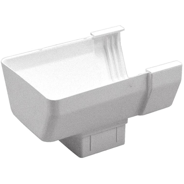 Contemporary Left or Right White Vinyl Gutter End Drop