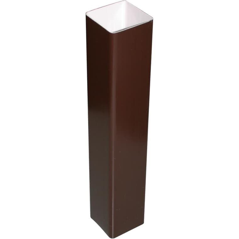 2" x 2" x 10' Square Brown Vinyl Gutter Downpipe