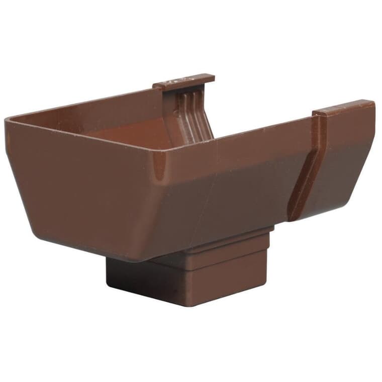 Contemporary Left or Right Brown Vinyl Gutter End Drop