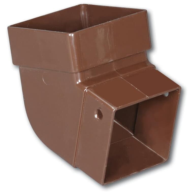 Contemporary Square Brown Vinyl Gutter Elbow