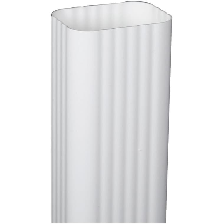 2" x 3" x 10' Traditional White Vinyl Gutter Downpipe