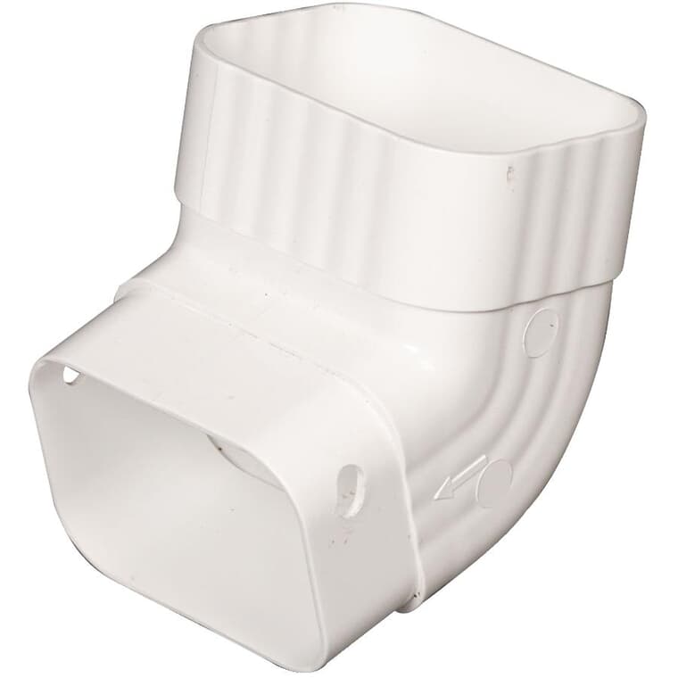 White Traditional Type A Vinyl Gutter Elbow