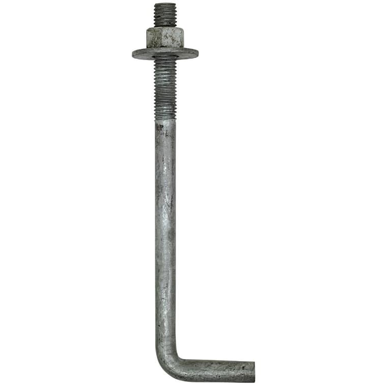 1/2" x 10" 90 Degree Anchor Bolt, with Nut & Washer