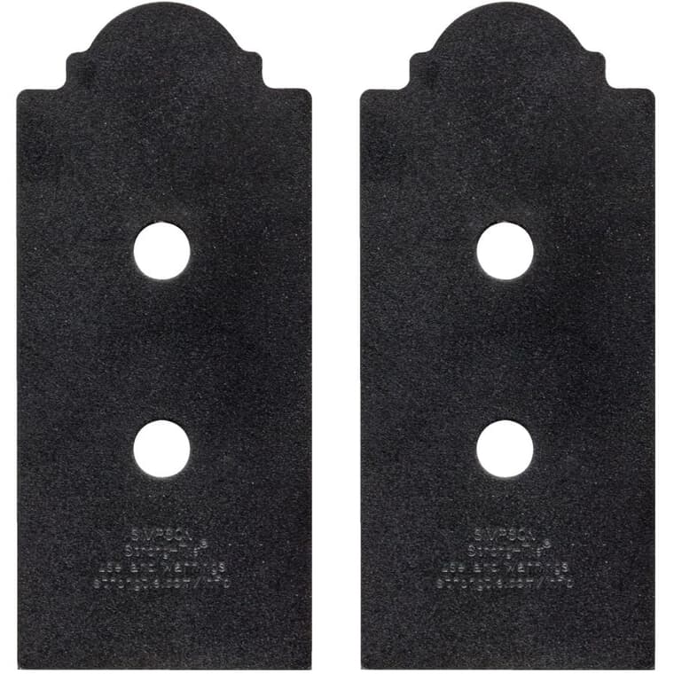 Mission Post Base Side Plates - for 4x Lumber, 2 Pack, ZMAX Finish