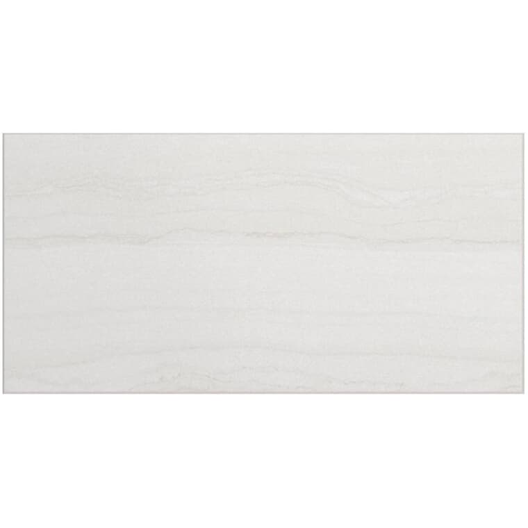 Carreaux de revêtement de sol en porcelaine de la collection Beaubridge de 12 po x 24 po, 15,01 pieds carrés, blanc