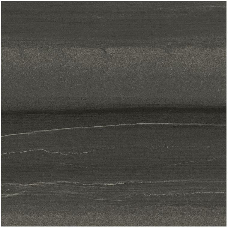 Carreaux de revêtement de sol en porcelaine de la collection Linear Stone de 12 po x 24 po, 15,01 pieds carrés, noir